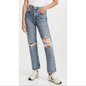 Agolde 90s Pinch Waist Straight Jean in Backdrop, Size 29